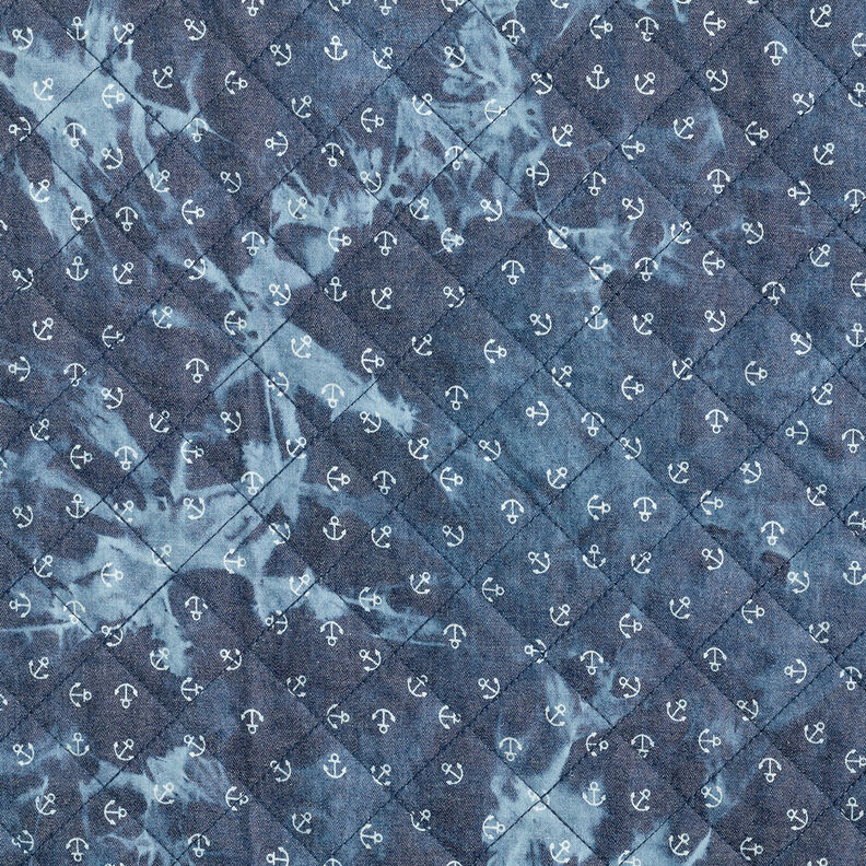 Tejido acolchado cambray ancla tie-dyed – azul vaquero,  image number 6