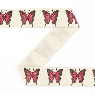 Cinta de algodón Mariposa - natural/rojo [20 mm], 