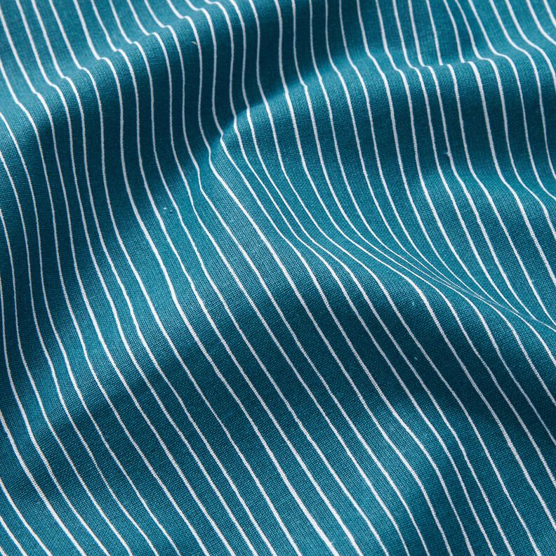Tela de algodón Cretona Líneas delicadas – azul/blanco,  image number 2