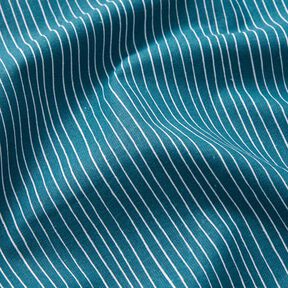 Tela de algodón Cretona Líneas delicadas – azul/blanco, 