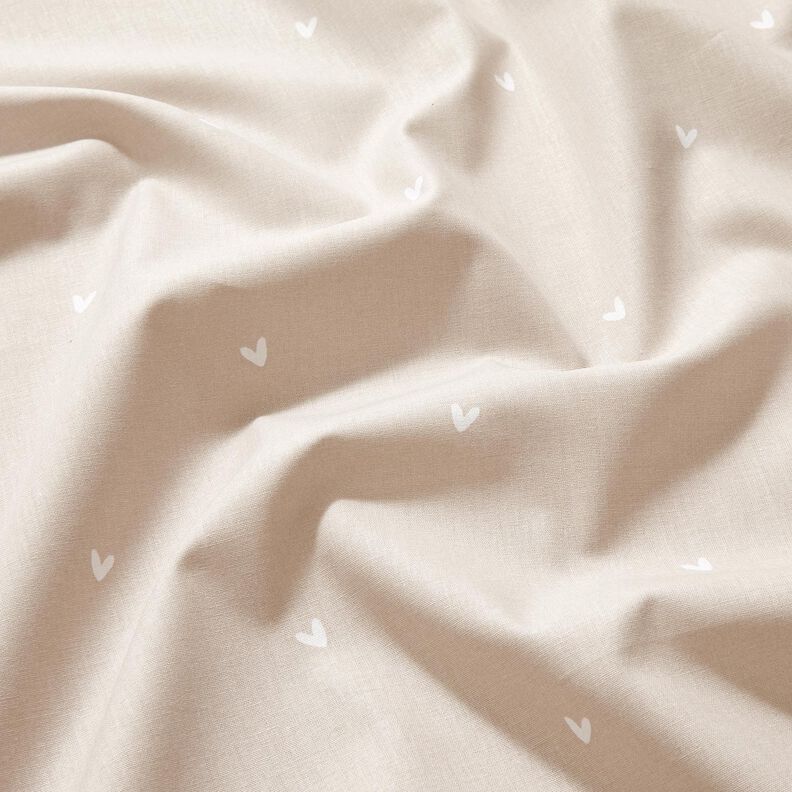 Popelina de algodón Corazones delicados – gris brumoso,  image number 2