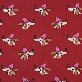 Tela veraniega Perro con sombrero | Poppy Fabrics – rojo oscuro/pink, 