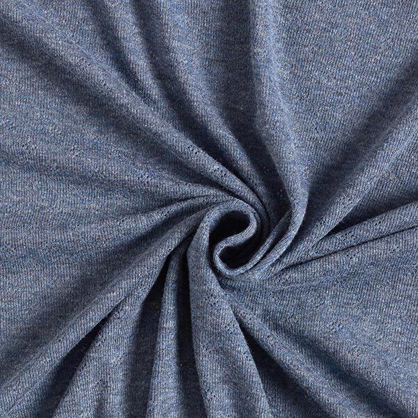 Jersey de punto fino con patrón de agujeros Melange – azul vaquero,  image number 1