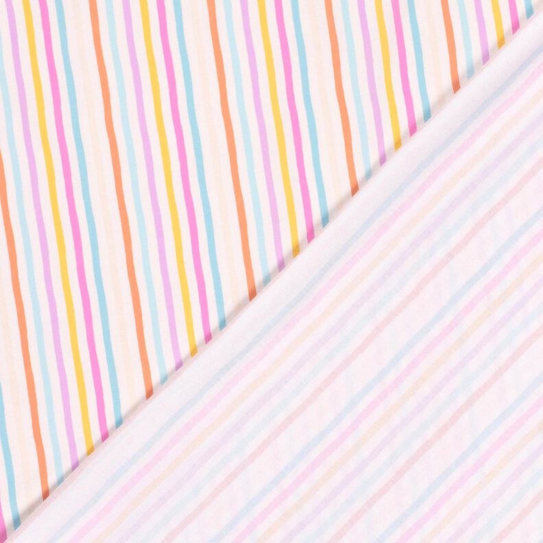 Tela de jersey de algodón Rayas pasteles – blanco lana/violeta pastel,  image number 4