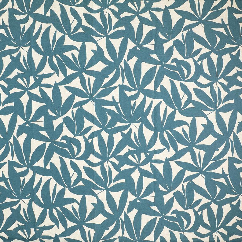 Tela decorativa Panama media Hojas lisas – azul océano/naturaleza,  image number 1