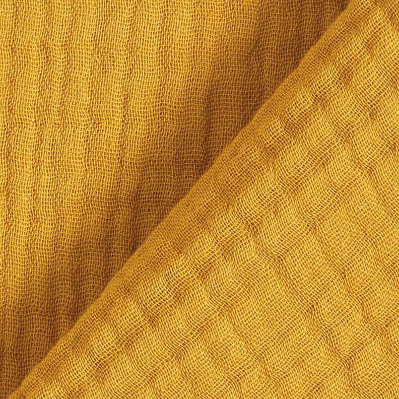 GOTS Muselina de algodón de tres capas – amarillo curry,  image number 5