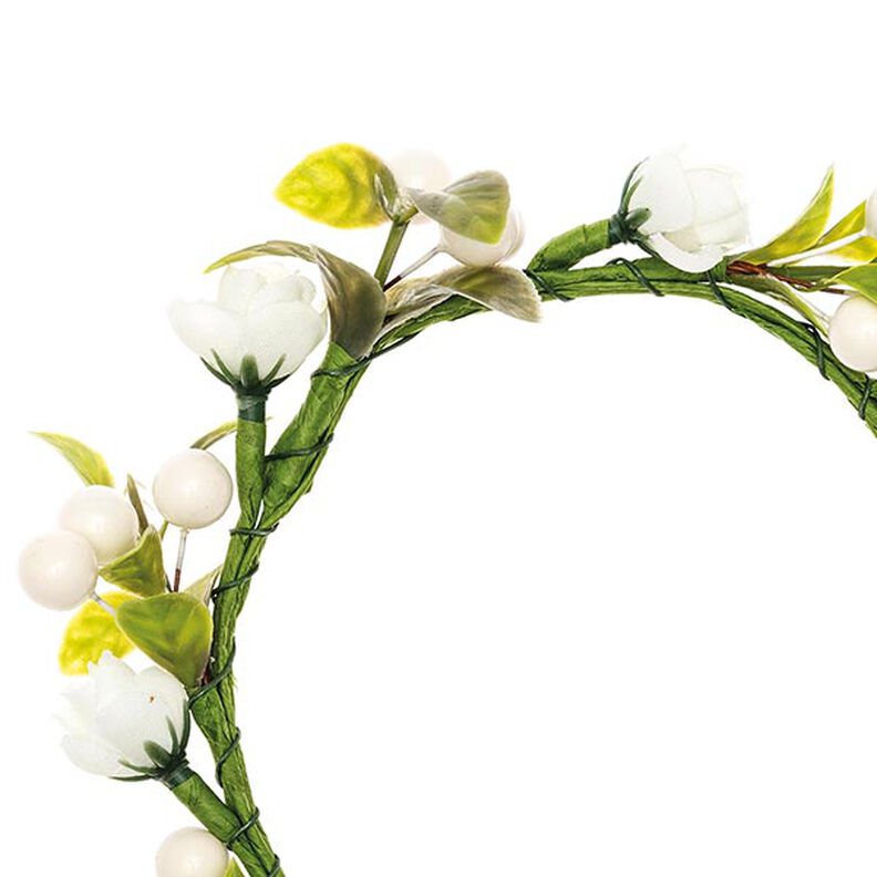 Decoración Guirnalda Floral con bayas [Ø 9 cm/ 14 cm] – blanco/verde,  image number 2