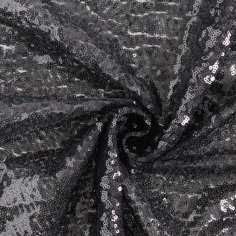 Tejido micro lentejuelas liso – negro,  image number 4