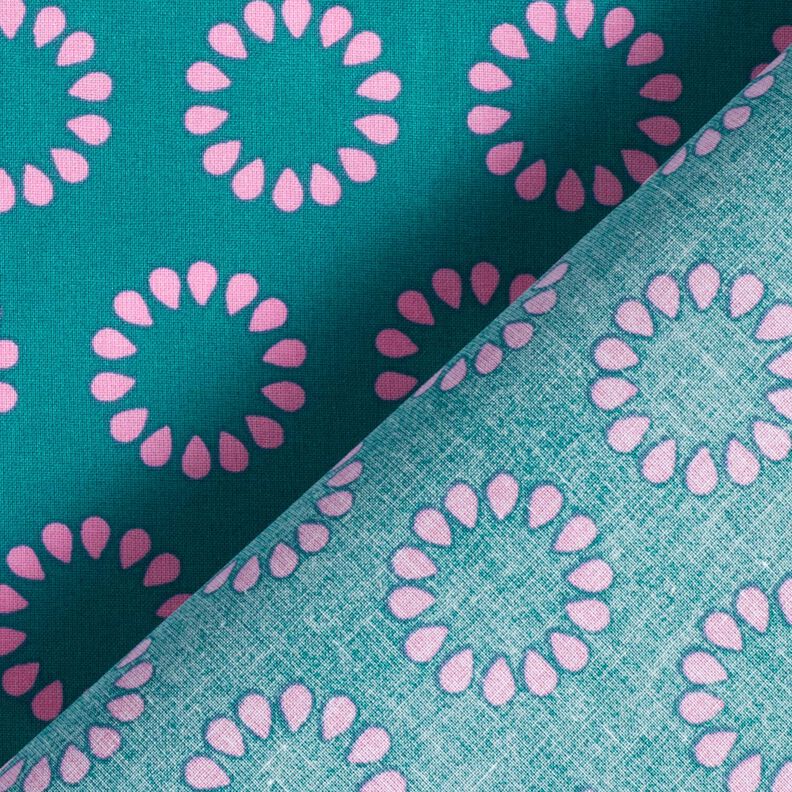 Algodón revestido Círcuos de colores – petroleo/violeta pastel,  image number 4