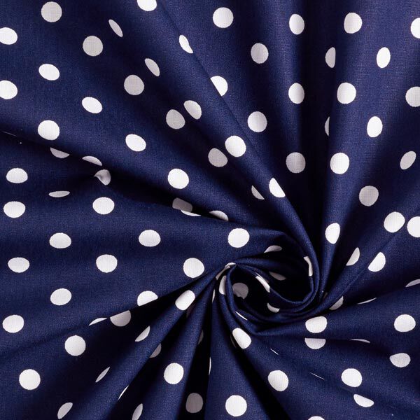 Popelina de algodón puntos grandes – azul marino/blanco,  image number 5