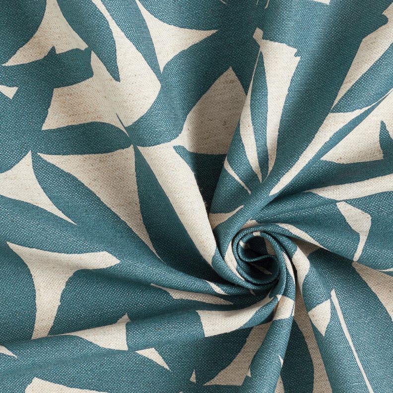 Tela decorativa Panama media Hojas lisas – azul océano/naturaleza,  image number 3