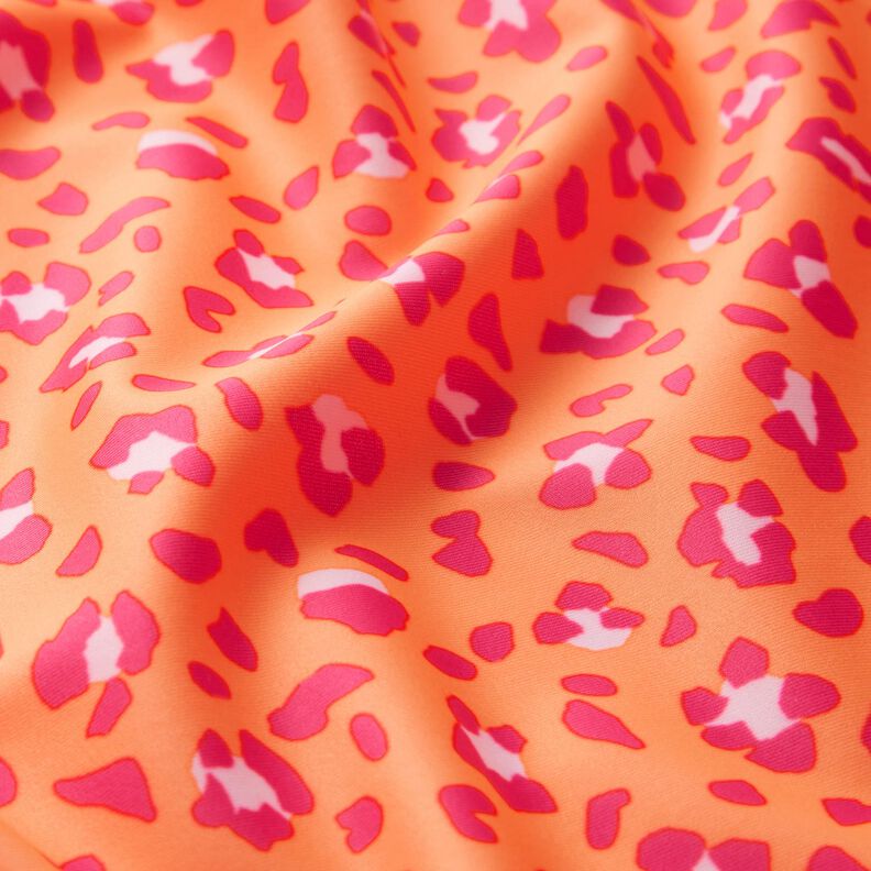 Tejido de bañador con estampado leopardo – naranja melocotón/rosa intenso,  image number 2