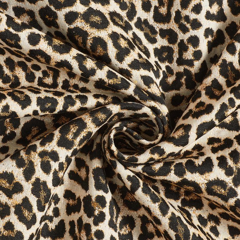 Tela decorativa Jacquard Patrón de leopardo tejido – beige claro/negro,  image number 3