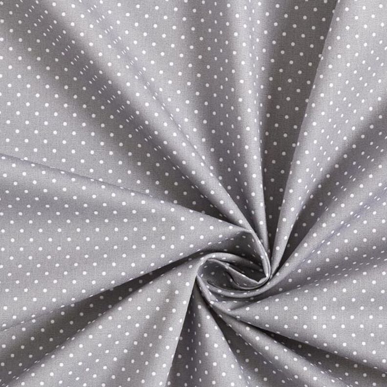 Popelina de algodón puntos pequeños – gris/blanco,  image number 5