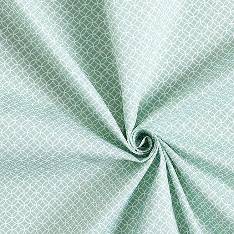 Tela de algodón Cretona Pequeño diseño de mosaico – verde claro,  image number 3