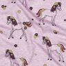 Tela de jersey de algodón Caballo de flores con purpurina | Poppy Fabrics – violeta pastel/dorado,  thumbnail number 2