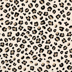 Sudadera Rugosa Estampado de leopardo | Poppy Fabrics – crema/anémona | Retazo 90cm, 