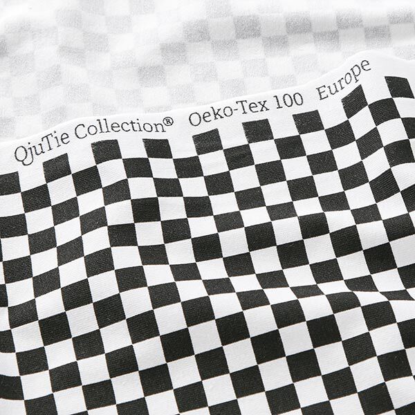 Tela de jersey de algodón Tablero de ajedrez [9 mm] – negro/blanco,  image number 5
