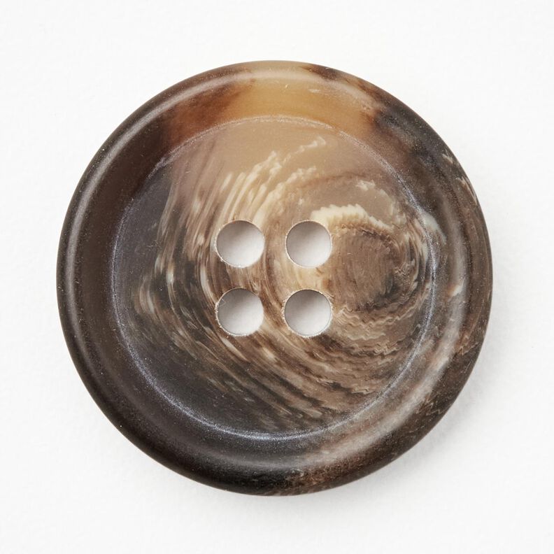 Botón redondo de 4 agujeros  [Ø 25 mm] – marrón negro,  image number 1
