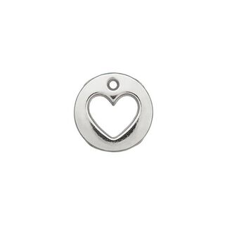 Pieza decorativa Corazón [ Ø 12 mm ] – plateado metálica, 