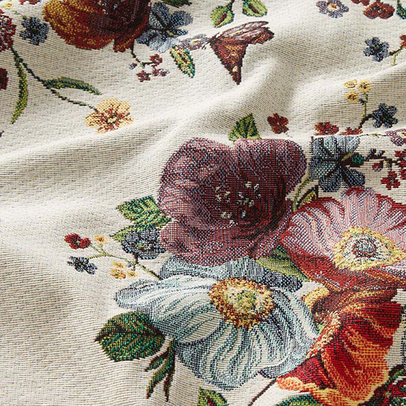 Tela decorativa de tapicería Flores – beige,  image number 2