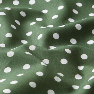 Popelina de algodón puntos grandes – verde oscuro/blanco, 