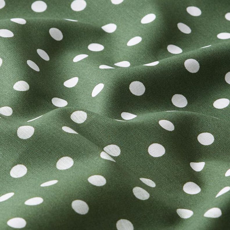 Popelina de algodón puntos grandes – verde oscuro/blanco,  image number 2