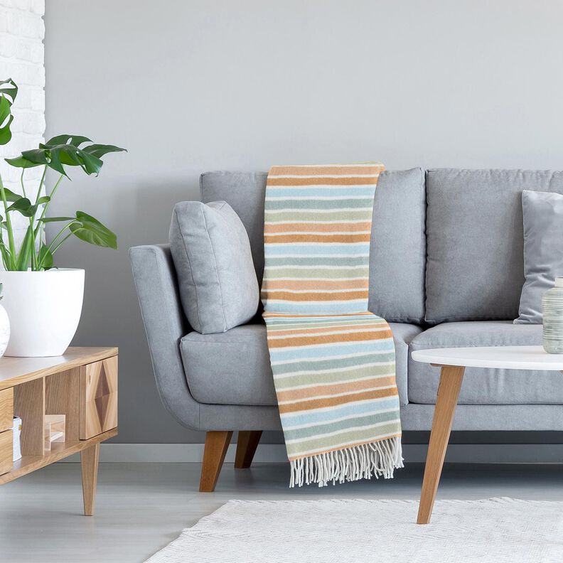 Forro polar antipilling Rayas de colores – blanco/verde,  image number 5