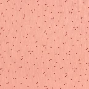 Muselina/doble arruga Corazones dispersos – rosa viejo oscuro/borgoña, 