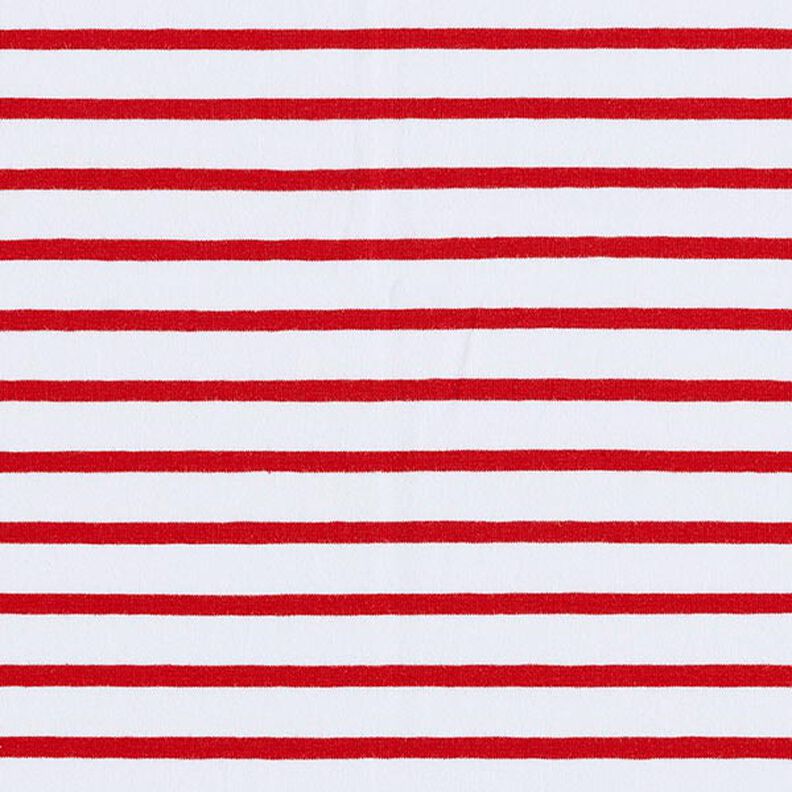 Punto de algodón con rayas estrechas y anchas – blanco/rojo,  image number 1