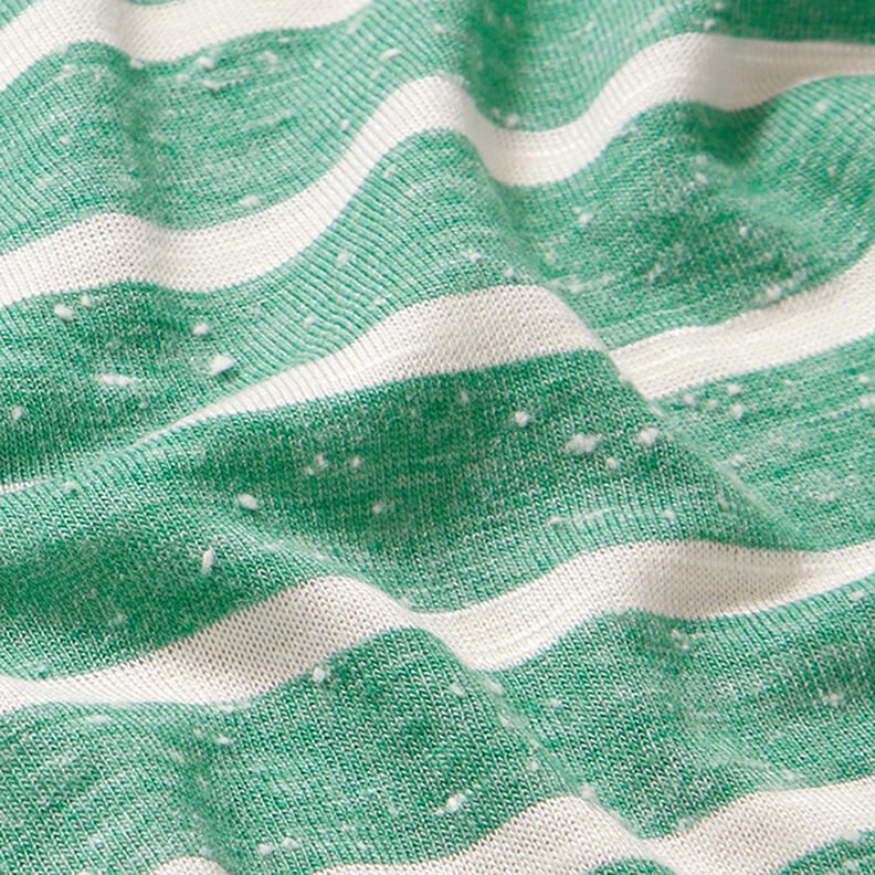 Tela de jersey de viscosa rayas horizontales – verde esmeralda/blanco,  image number 2