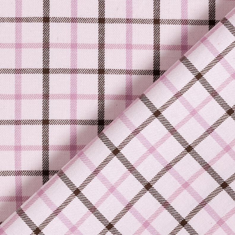 Tela de camisa de algodón con patrón de cuadros – rosado/violeta pastel,  image number 3