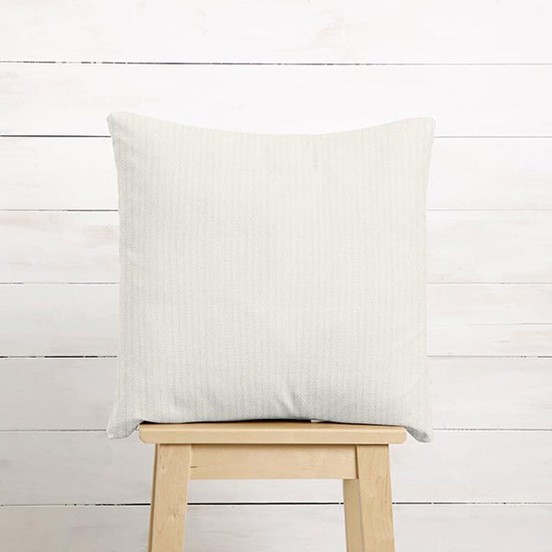 Tela decorativa Jacquard Rayas sutiles – blanco lana,  image number 6