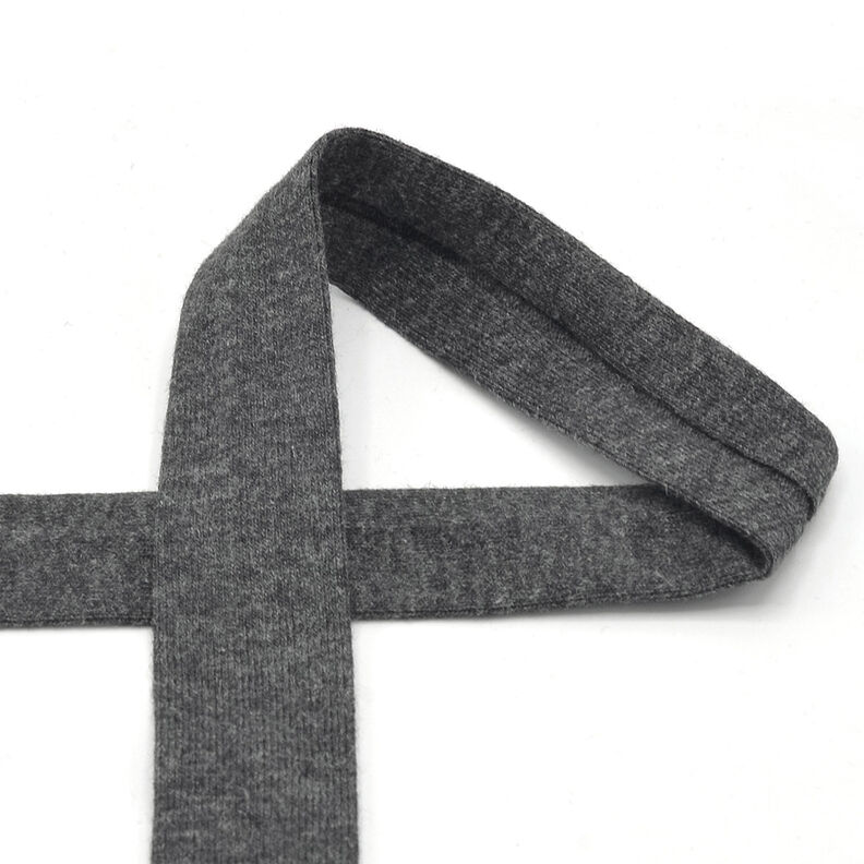 Cinta al biés Tela de jersey de algodón Melange [20 mm] – antracito,  image number 1