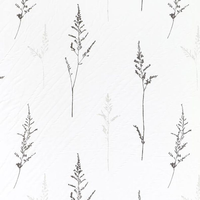 Tela para cortinas Voile Hierbas finas 295 cm – blanco/negro,  image number 1