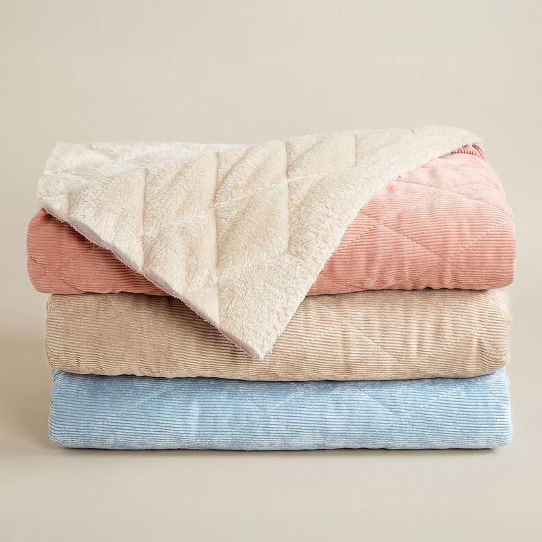 Tela acolchada Pana con reverso de piel con rombos – azul claro,  image number 7