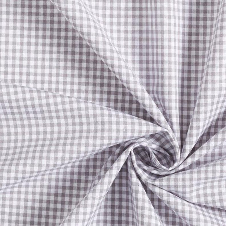 Popelina de algodón Tela Vichy a cuadros, hilo teñido – gris/blanco,  image number 5