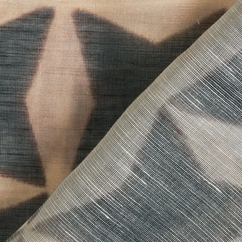 Mezcla de algodón y lino ligero con cruces – negro/almendra,  image number 4