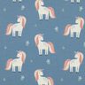 Tela de jersey de algodón Dulces unicornios brillantes – azul gris,  thumbnail number 1