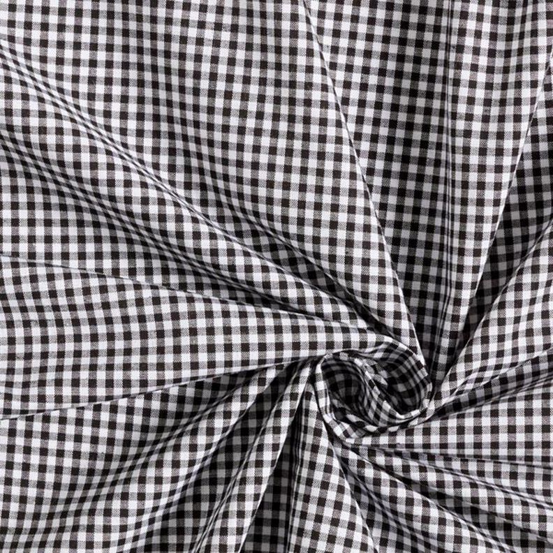 Popelina de algodón Tela Vichy a cuadros, hilo teñido – negro/blanco,  image number 5