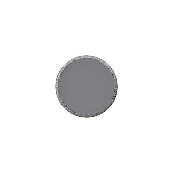 Botón de poliéster con ojal de metal [ 15 mm ] – gris,  image number 1