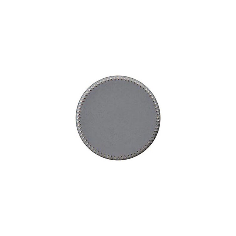 Botón de poliéster con ojal de metal [ 15 mm ] – gris,  image number 1