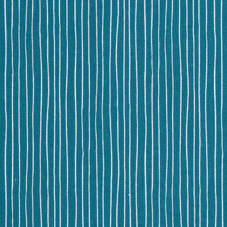 Tela de algodón Cretona Líneas delicadas – azul/blanco,  image number 1