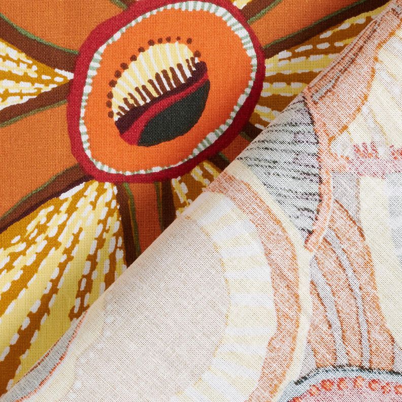 Tela de algodón Cretona Flores folclóricas – carmín/petroleo,  image number 4