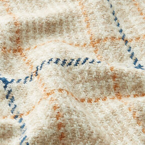 Tejido de abrigo cuadros y pata de gallo – blanco/beige claro, 