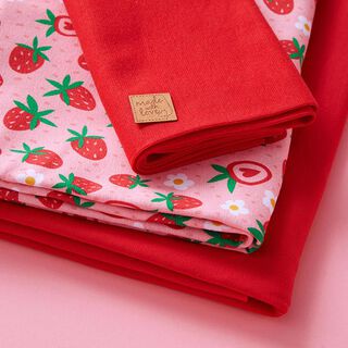 Paquete de telas de Jersey Fresas dulces | PETIT CITRON – rosa, 
