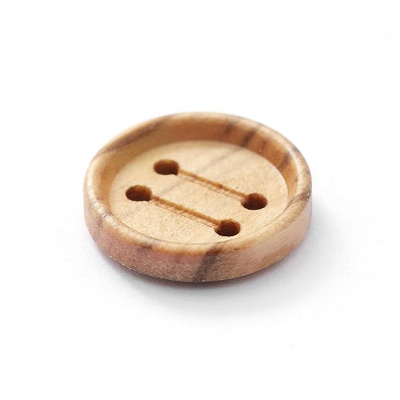Botón de madera 4 agujeros  – naturaleza,  image number 2