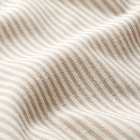 Mezcla de viscosa y algodón Rayas – beige/blanco lana | Retazo 60cm, 