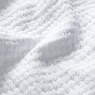 GOTS Muselina de algodón de tres capas – blanco, 