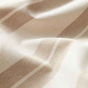 Tela decorativa Lona Mezcla de rayas reciclado – beige | Retazo 120cm, 